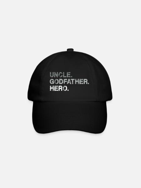 Uncle Godfather Gift Hero Gift for Uncle or Brother - Baseball Cap - black/black