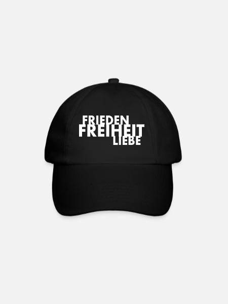 Frieden freiheit liebe - Baseballkappe - Schwarz/Schwarz