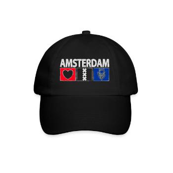 Amsterdam with heart - Baseball Cap - black/black - Front