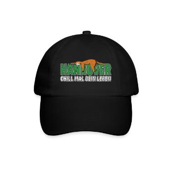 Hannover chill mal dein Leben Faultier Heimat - Baseballkappe - Schwarz/Schwarz - Vorne