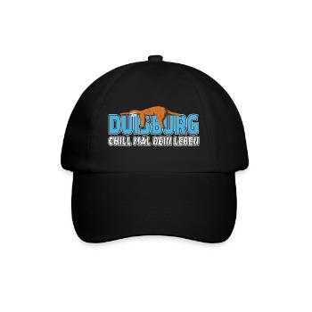 Duisburg chill mal dein Leben Faultier Heimat - Baseballkappe - Schwarz/Schwarz - Vorne