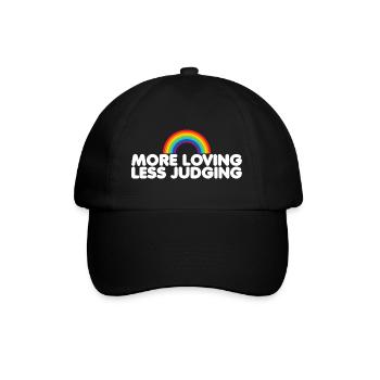 Womens Pride More Loving Less Judging - Baseballkappe - Schwarz/Schwarz - Vorne