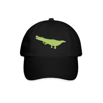 Crocodile animal illustration alligator gift - Baseball Cap - black/black - Front