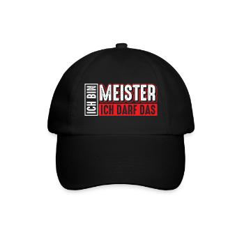 Meister | Ich bin Meister ich darf das - Baseballkappe - Schwarz/Schwarz - Vorne