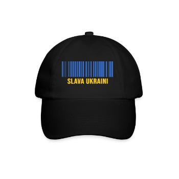 slava ukraini stand with ukraine free kiew barcode - Baseball Cap - black/black - Front