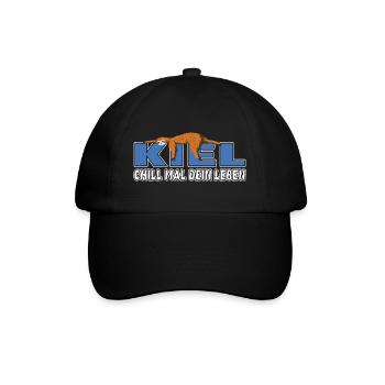 Kiel chill mal dein Leben Faultier Heimat - Baseballkappe - Schwarz/Schwarz - Vorne