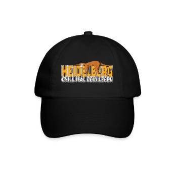 Heidelberg chill mal dein Leben Faultier Heimat - Baseballkappe - Schwarz/Schwarz - Vorne