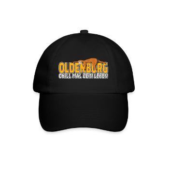 Oldenburg chill mal dein Leben Faultier Heimat - Baseballkappe - Schwarz/Schwarz - Vorne