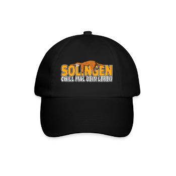 Solingen chill mal dein Leben Faultier Heimat - Baseballkappe - Schwarz/Schwarz - Vorne