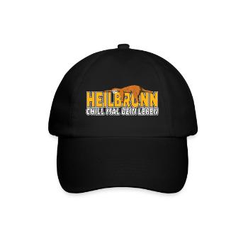 Heilbronn chill mal dein Leben Faultier Heimat - Baseballkappe - Schwarz/Schwarz - Vorne
