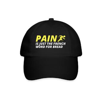 Marathon d’entraînement de course à pied amusant de douleur - Casquette classique - noir/noir - Devant