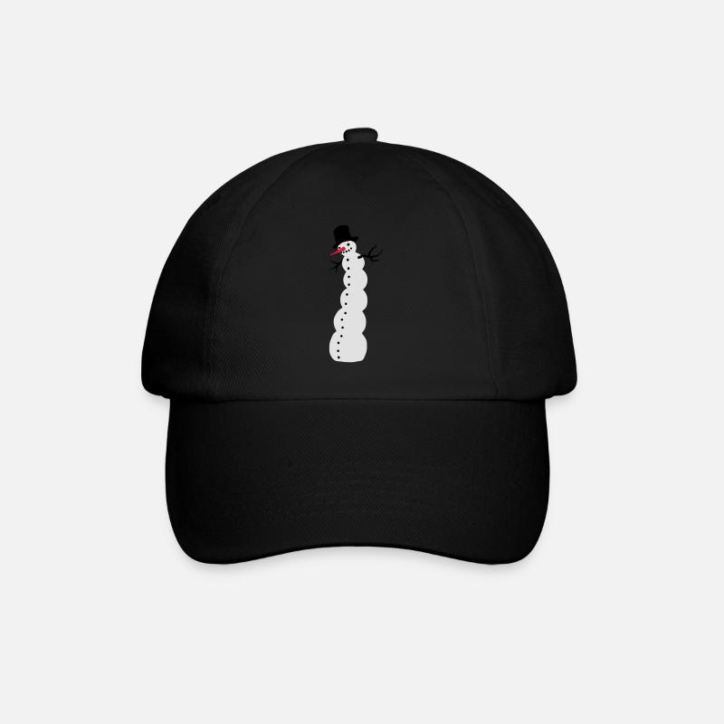 Schneemann - Baseballkappe - Schwarz/Schwarz