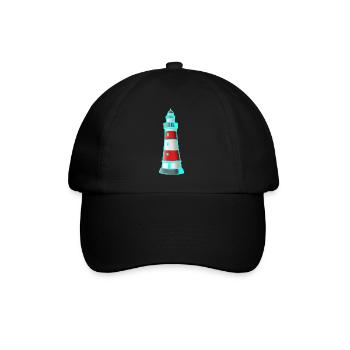Leuchtturm Nautik Seefahrt Maritim Xmas - Baseballkappe - Schwarz/Schwarz - Vorne