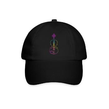 Violin Line Drawing - Baseball Cap - black/black - Front