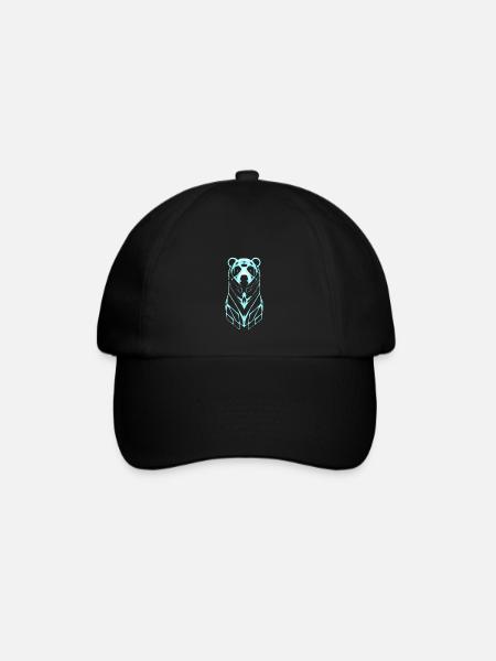 Neon Bear sky blue - Baseballkappe - Schwarz/Schwarz