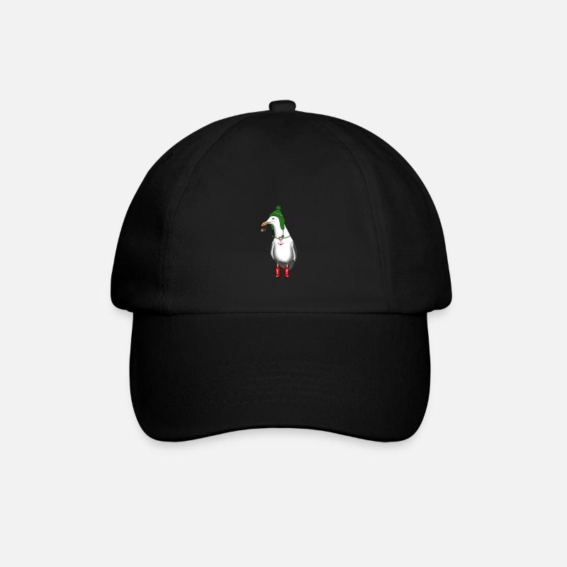 Möwe Meer Küste Winter Geschenkidee - Baseballkappe - Schwarz/Schwarz