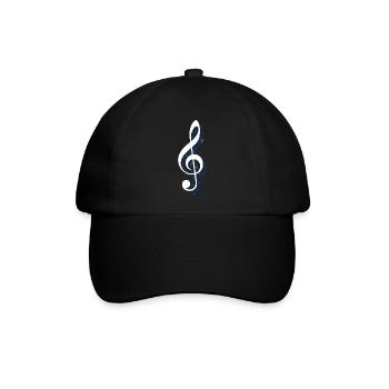 Treble clef as illustration in royal blue - Baseball Cap - black/black - Front