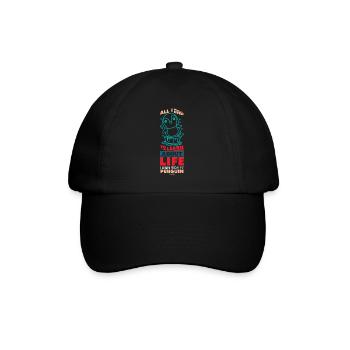 All I Need To Learn About Life Penguin - Baseball Cap - black/black - Front