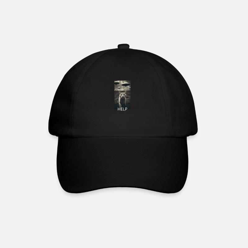 Chat Drôle Selfie Alien UFO Meme - Casquette classique - noir/noir