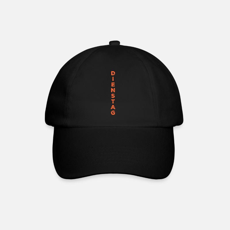 Tuesday - orange - Baseball Cap - black/black
