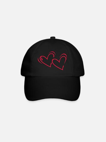 Coeur, coeurs, coeur - Casquette classique - noir/noir