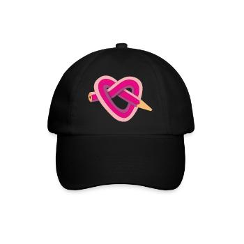 pencil heart - Baseball Cap - black/black - Front