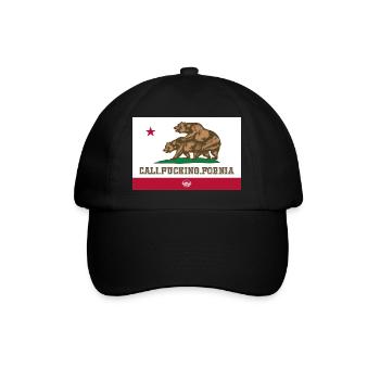 Kalifornien, Kalifornier, Ficken, Bär - Baseballkappe - Schwarz/Schwarz - Vorne