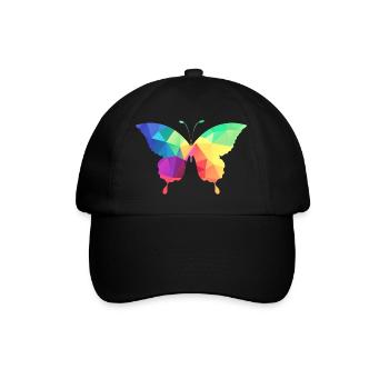 Bunter Schmetterling - Baseballkappe - Schwarz/Schwarz - Vorne
