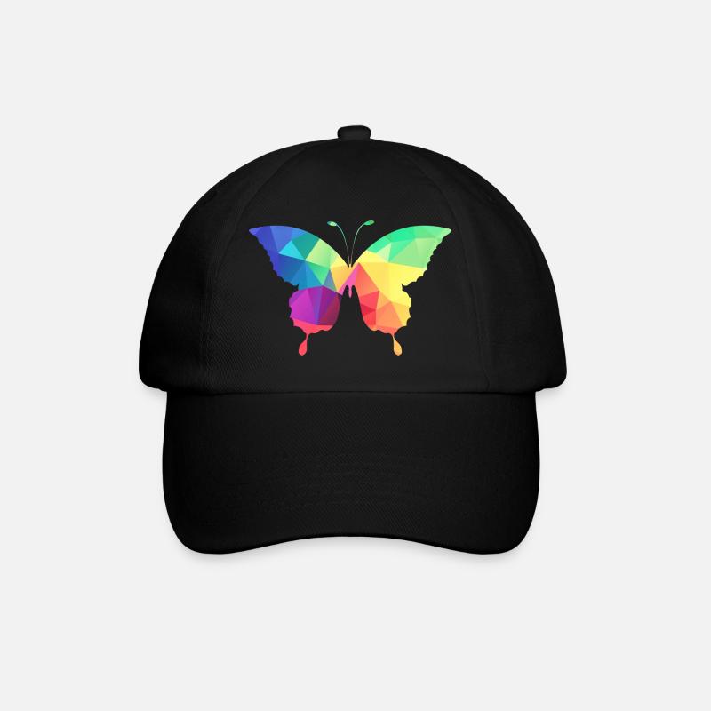 Bunter Schmetterling - Baseballkappe - Schwarz/Schwarz