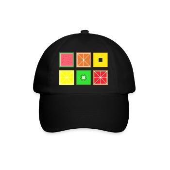 DIGITAL FRUITS - Pixel Frucht - Baseballkappe - Schwarz/Schwarz - Vorne