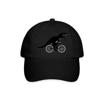 Dino on bike - Baseballkappe - Schwarz/Schwarz - Vorne