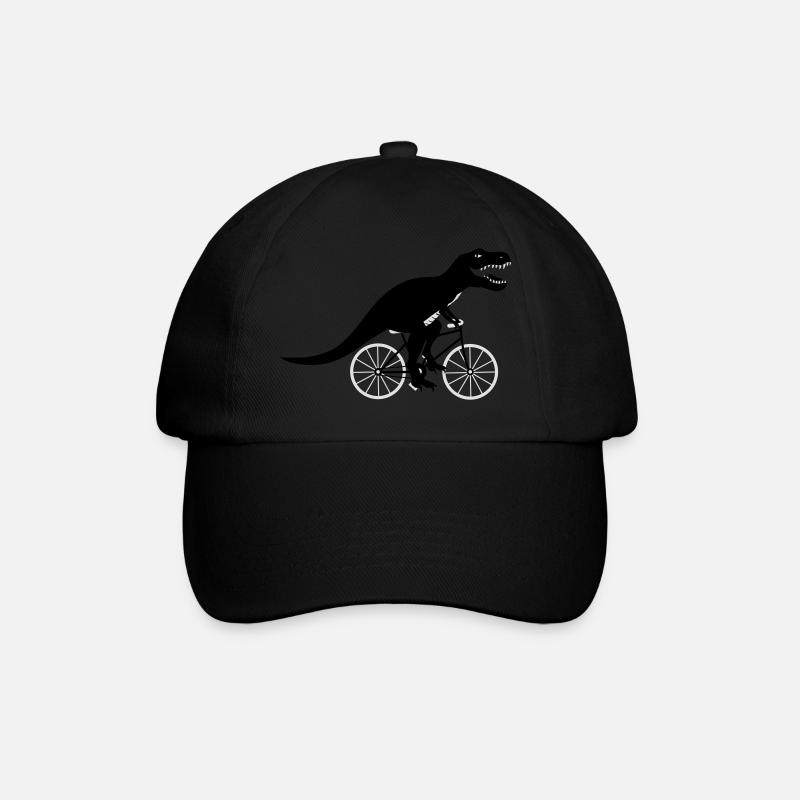 Dino on bike - Baseballkappe - Schwarz/Schwarz