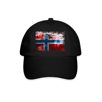 Norwegian flag - Baseball Cap - black/black - Front