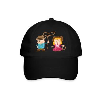 Cowboy avec une fille - Casquette classique - noir/noir - Devant