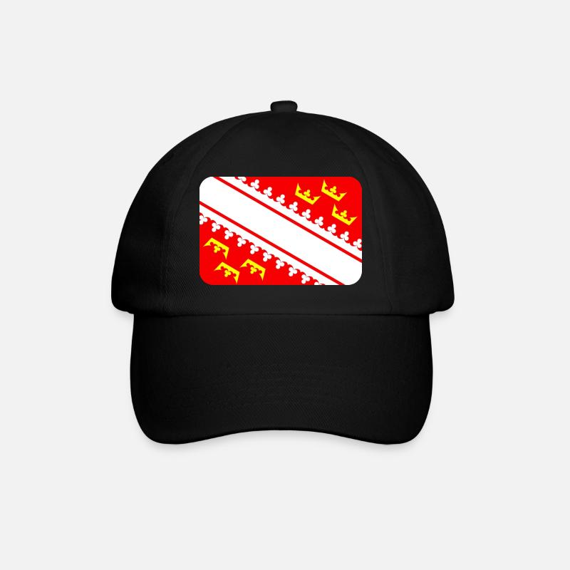 ALSACE FLAG round corner 400 dpi - Baseballkappe - Schwarz/Schwarz