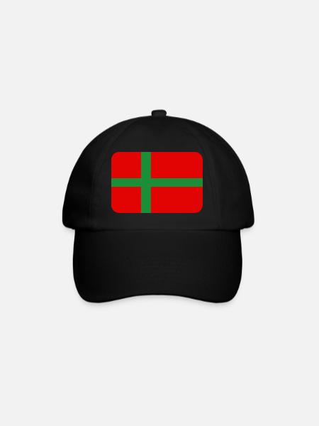 BORNHOLM FLAG round corner 400 dpi - Baseballkasket - sort/sort