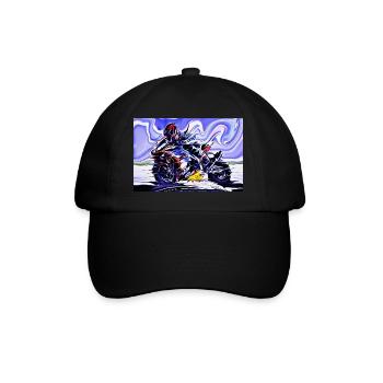 Full Speed On Two Wheels color - Baseball Cap - black/black - Front