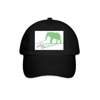 Aus einer Mücke einen Elefanten machen Zeichnung - Baseballkappe - Schwarz/Schwarz - Vorne
