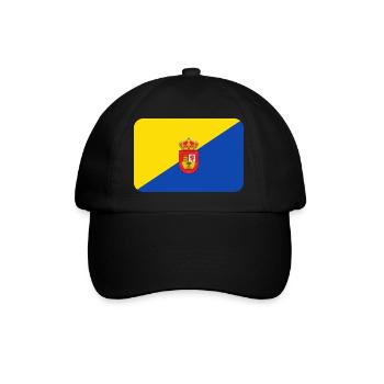 GRAN CANARIA FLAG round corner 400 dpi - Baseballkappe - Schwarz/Schwarz - Vorne