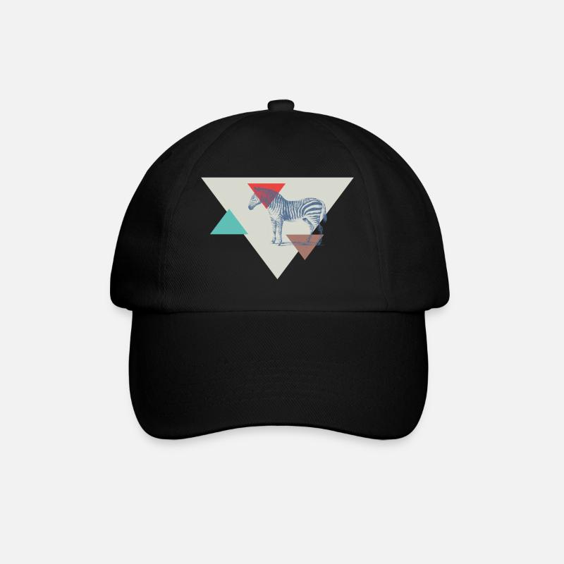 Zebra triangle design - Baseball Cap - black/black