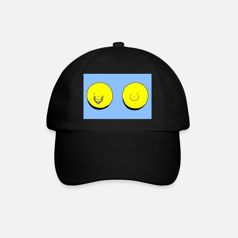 zitrone hellblau - Baseballkappe - Schwarz/Schwarz