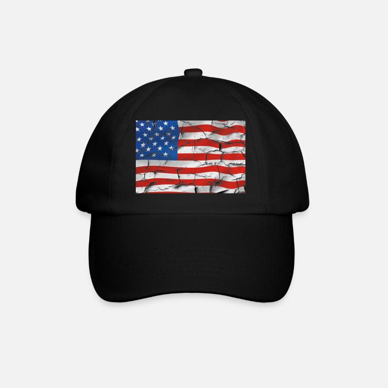 Amerika - Baseballkappe - Schwarz/Schwarz