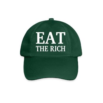 EAT THE RICH - Baseball Cap - bottle green - Front