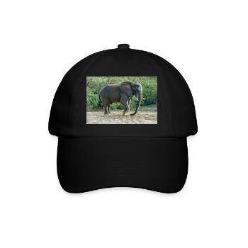 Elephant stomped its foot into the sand. - Baseball Cap - black/black - Front