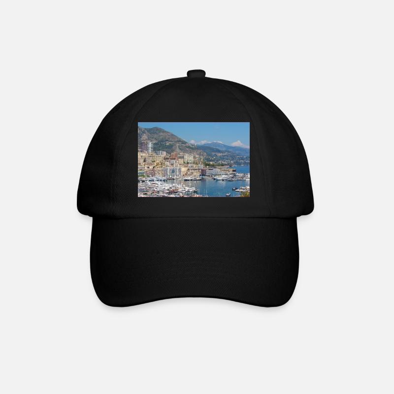 Monaco Stadthafen Küste - Baseballkappe - Schwarz/Schwarz