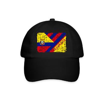 Ecuador Flaggen Design / Geschenk Südamerika - Baseballkappe - Schwarz/Schwarz - Vorne