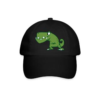 T-Rex Tyrannosaurus Rex Dinosaurier Geschenk - Baseballkappe - Schwarz/Schwarz - Vorne