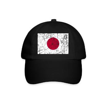 Japan Flagge Japan Fahne Flagge Flagge bandera - Baseballkappe - Schwarz/Schwarz - Vorne
