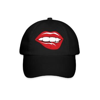 Lip bite sexy lip bite shirt lipstick kiss - Baseball Cap - black/black - Front