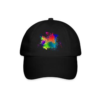 Colorful splashes of color - Baseball Cap - black/black - Front